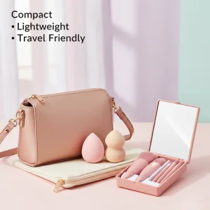 8 in 1 Makeup Kit with Mirror | Makeup Brush Set & Powder Puff Blender